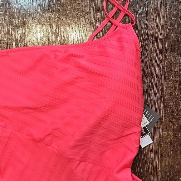 La Blanca Linea Costa Back One-Shoulder Coral Color One-piece Swimsuit - Picture 12 of 15